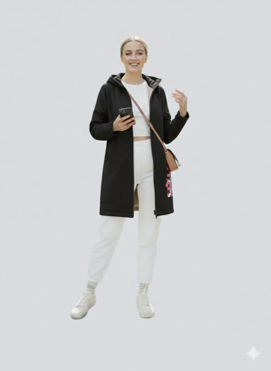 Ветровка Аврора 1077-Д/черный/розовый - фото 3