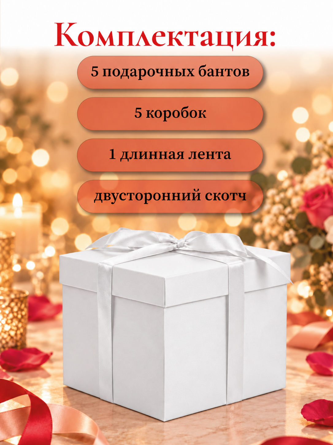 Коробка сюрприз распадающаяся AXLER 5 в 1 подарочная раскладушка для подарка и сладостей - фото 3