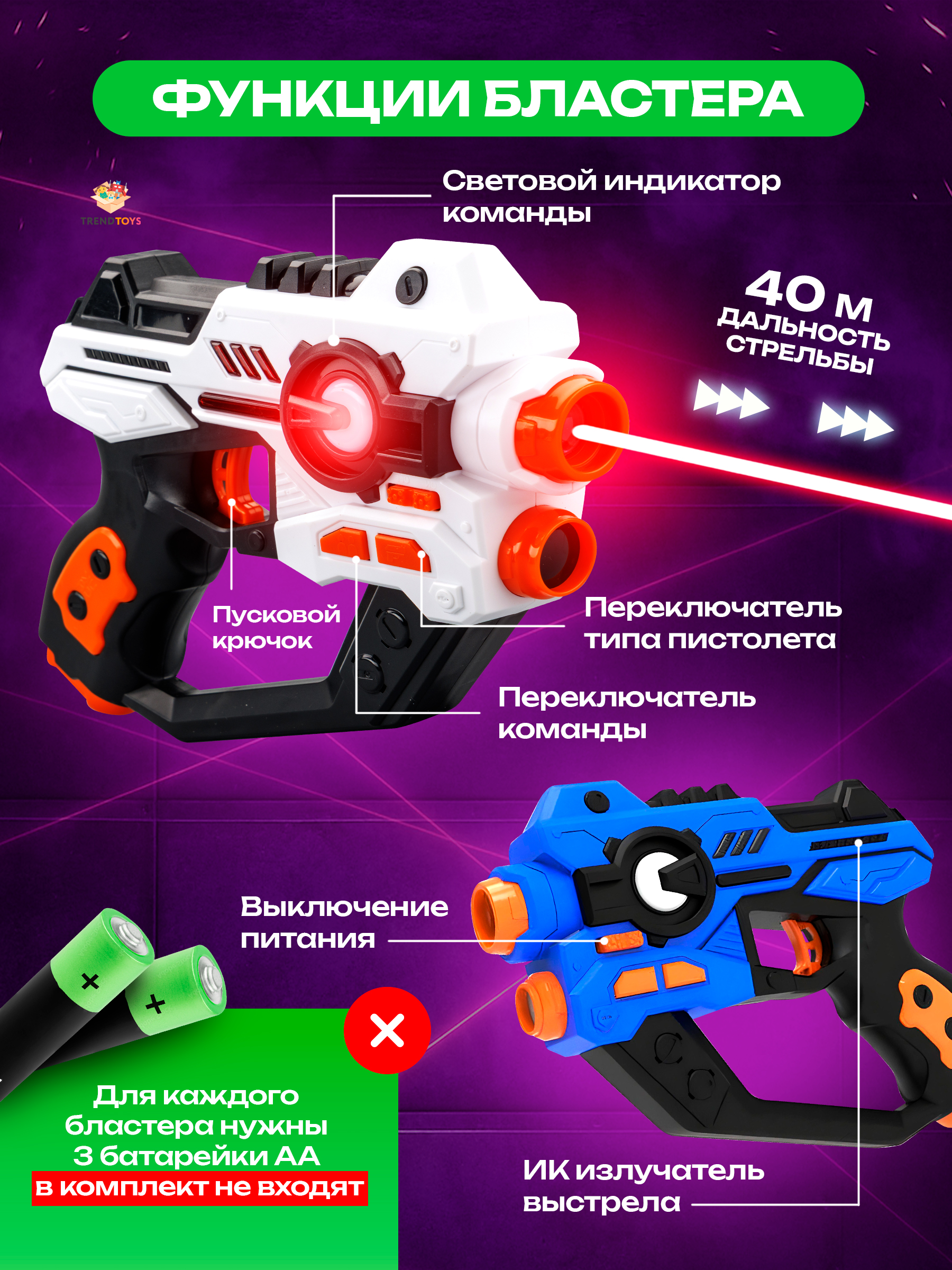Бластер TrendToys с проектором - фото 3