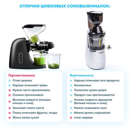 Соковыжималка шнековая RAWMID Vitamin RVJ-02 электрическая для фруктов овощей орехового молока