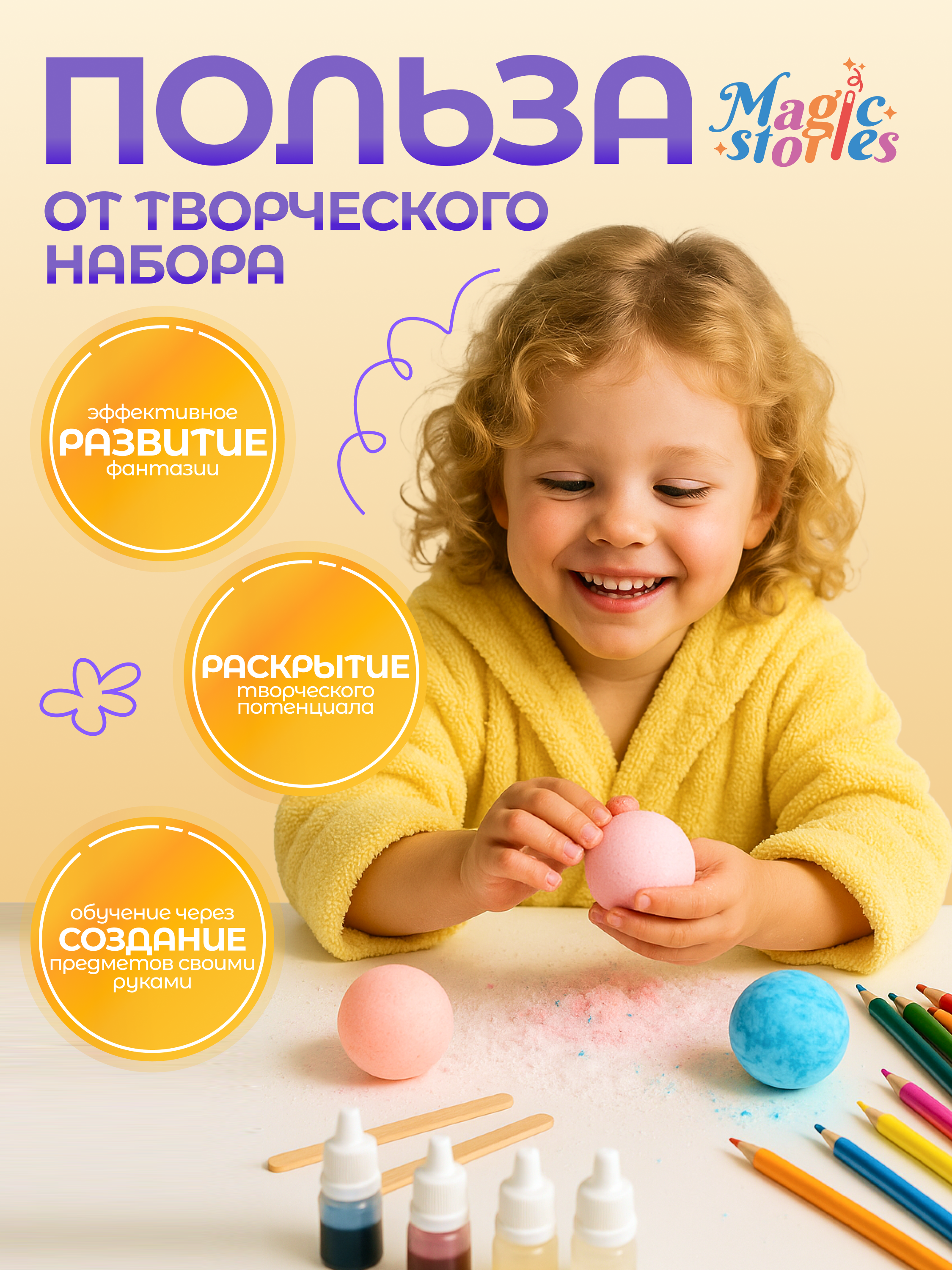 Набор для творчества Magic Stories детский, бомбочки своими руками MS-NTB-001 - фото 4