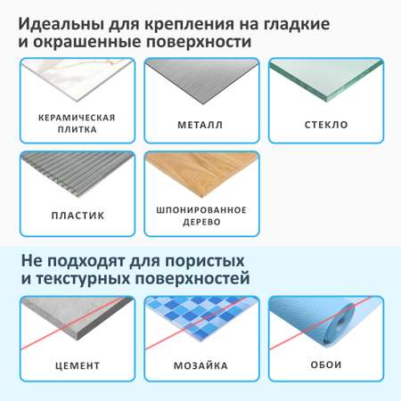 Крючки самоклеющиеся КОНТАКТ настенные прозрачные 2 шт.