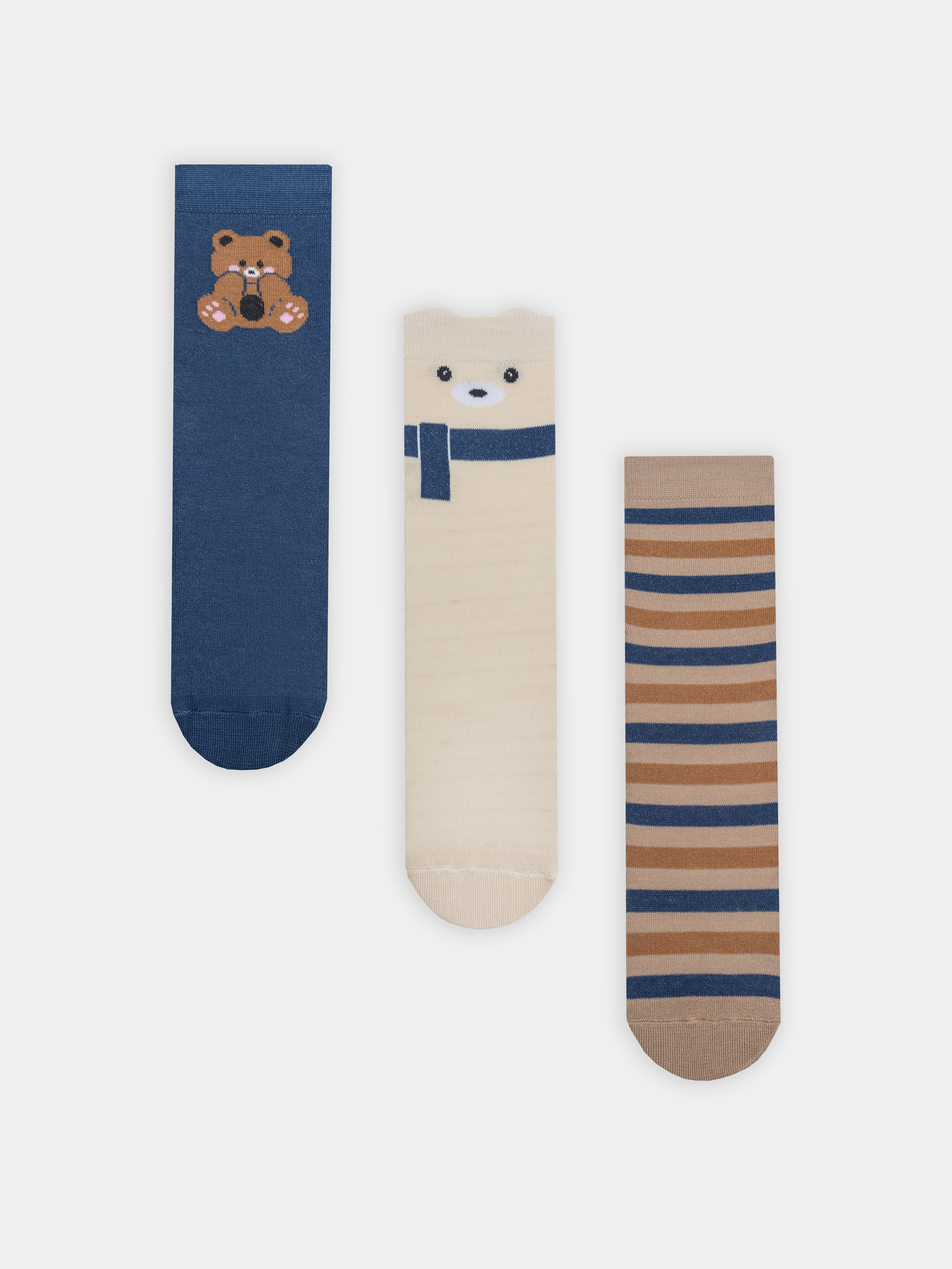 Носки 3 пары Mark Formelle (Марк Формэль) 504A-2925/нюдовый /капучино /джинсовый/ - фото 3