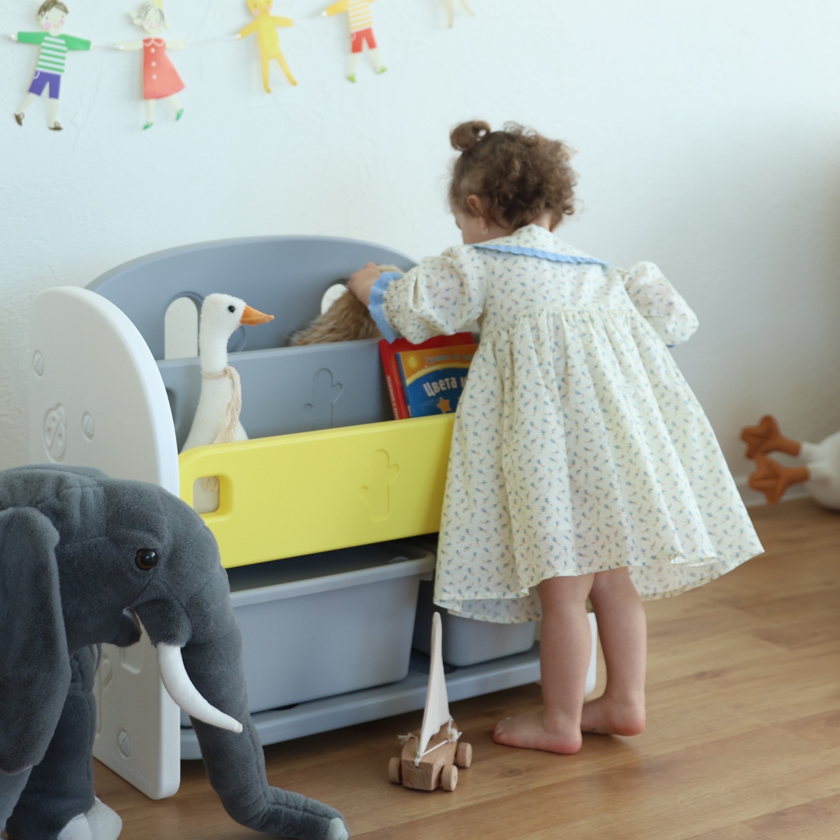 Стеллаж для игрушек и книг Ifam EASY DOING-2 желтый - фото 5