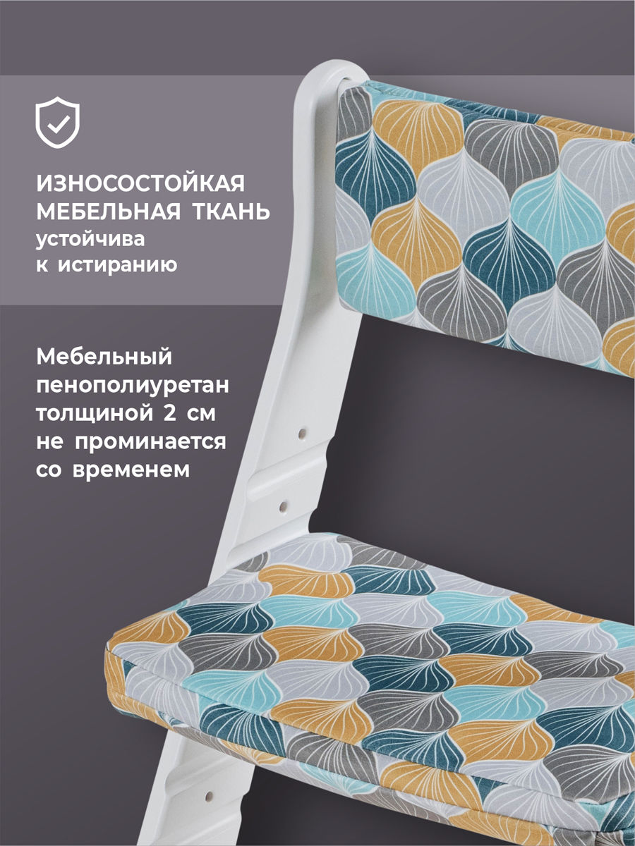 Комплект подушек для стульчика Конёк Горбунёк Стандарт Листья - фото 2