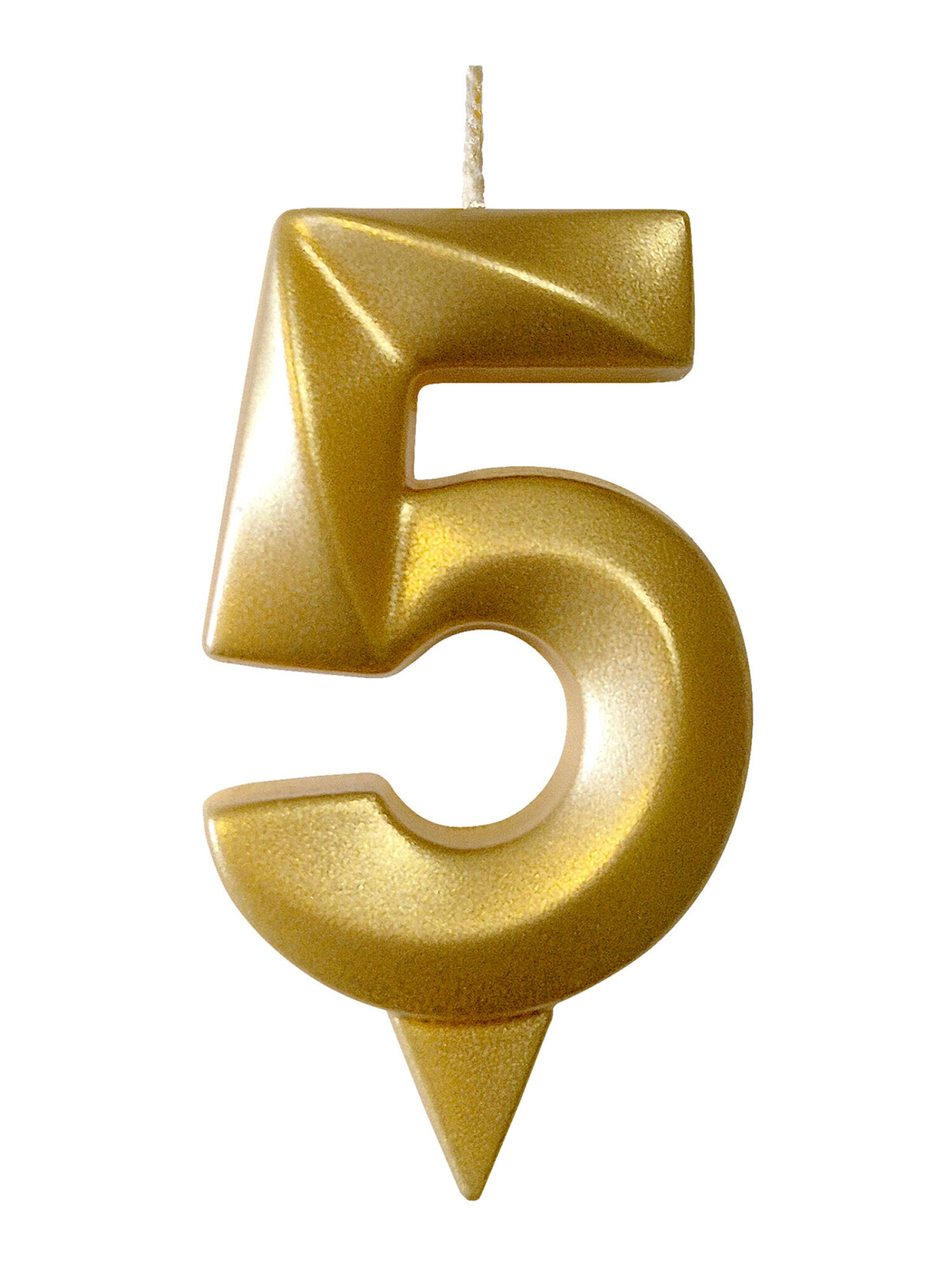 Свеча-цифра для торта Свечной маркет украшение в виде цифры 5, 7 см, на ножке - фото 2