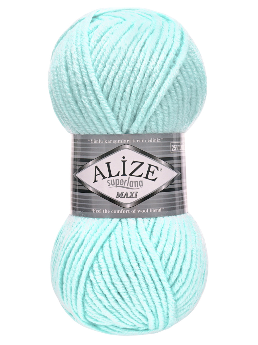Пряжа Alize полушерстяная Superlana maxi 100 гр 100 м 5 мотков 522 мята - фото 3