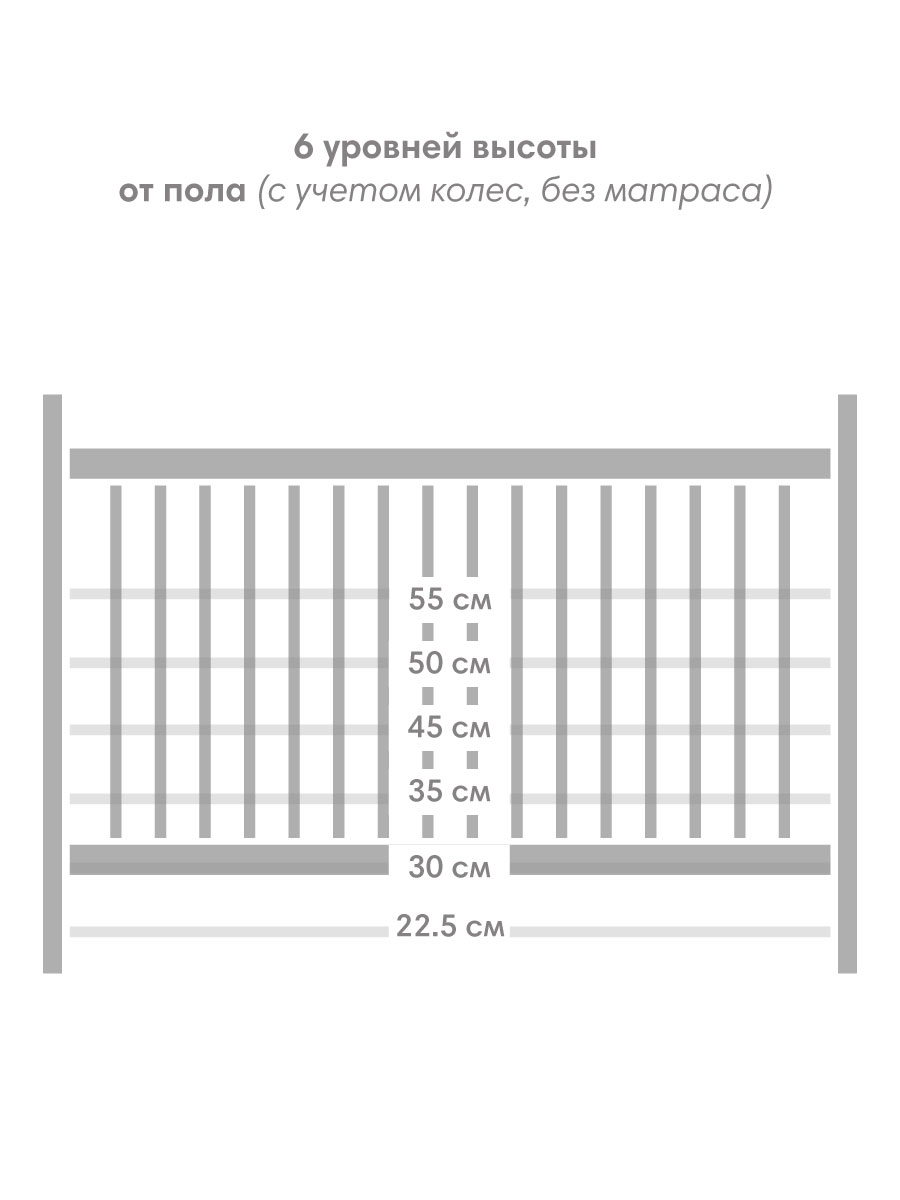 Детская кроватка OLANT BABY Sova Mini 90х50см, без маятника (серый) - фото 16
