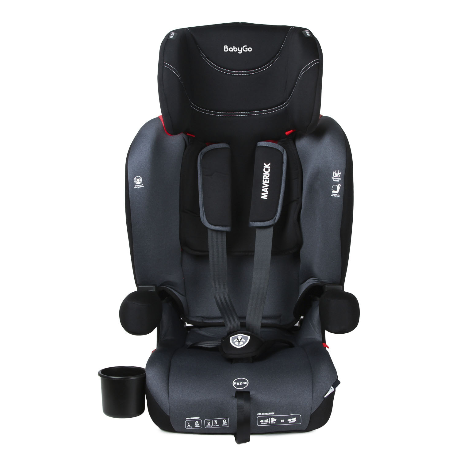 Автокресло BabyGo Maverick New Isofix 1/2/3 (9-36 кг) черный - фото 10