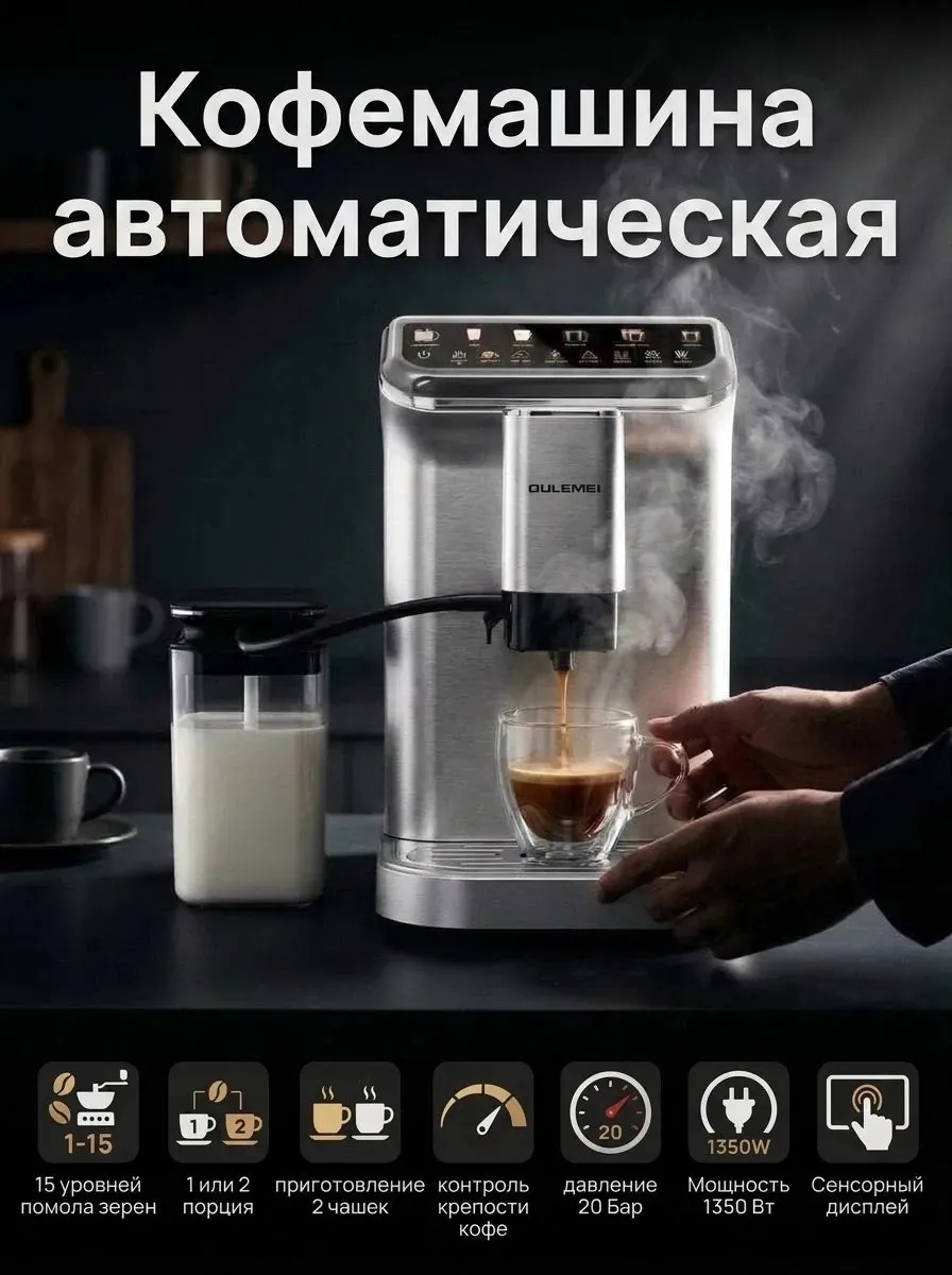 Автоматическая кофемашина 1,5 л Oulemei OLM-KFX030 - фото 1