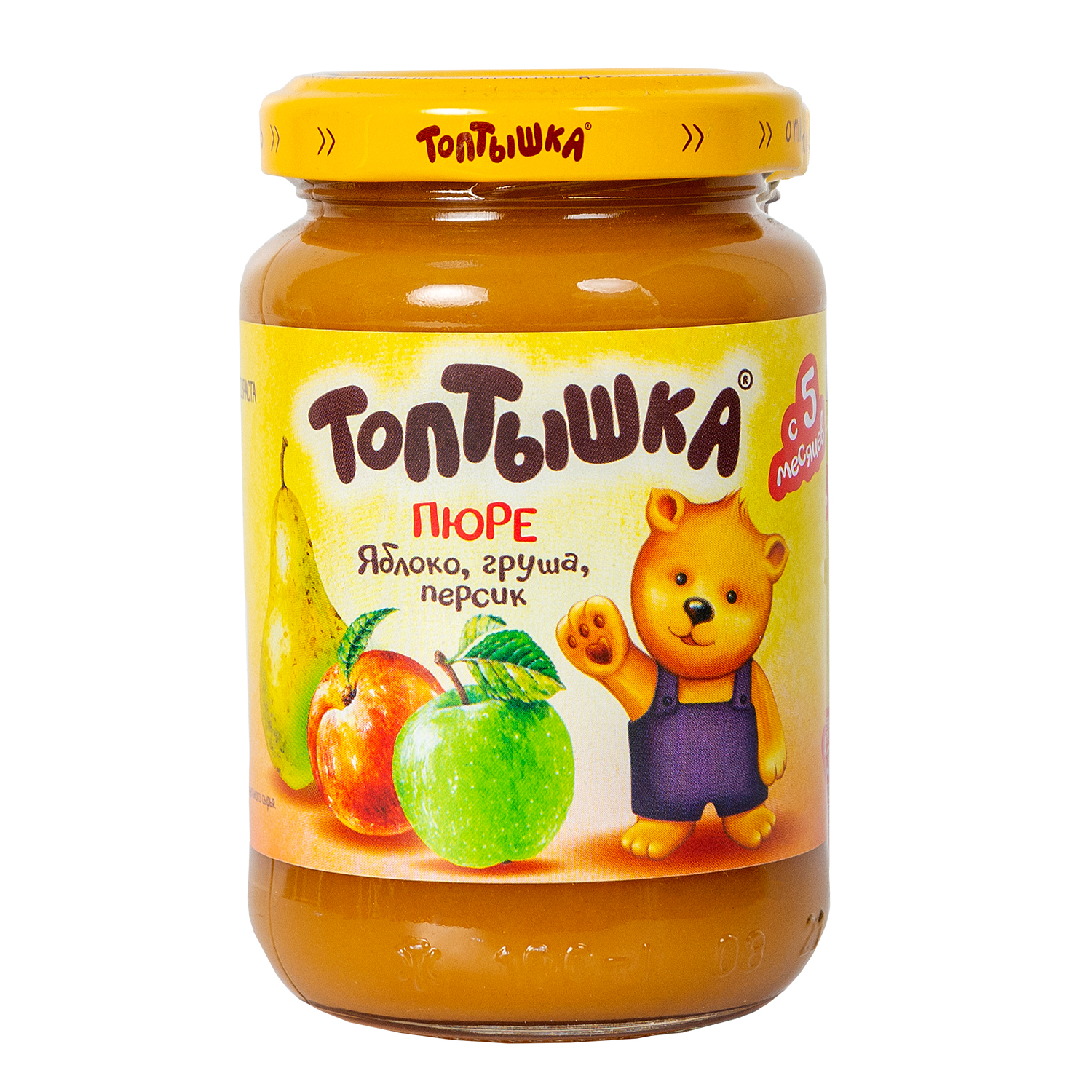 Пюре Топтышка Яблоко-груша-персик с 5 мес 190 г - фото 1