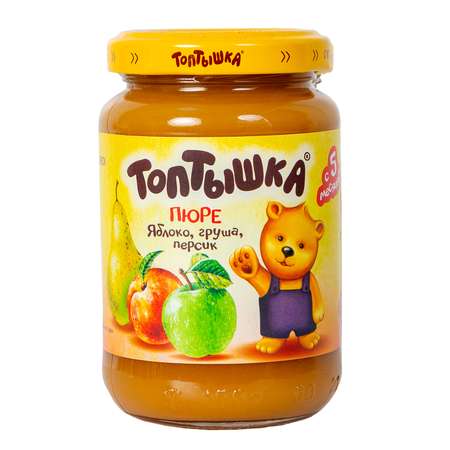 Пюре Топтышка Яблоко-груша-персик с 5 мес 190 г