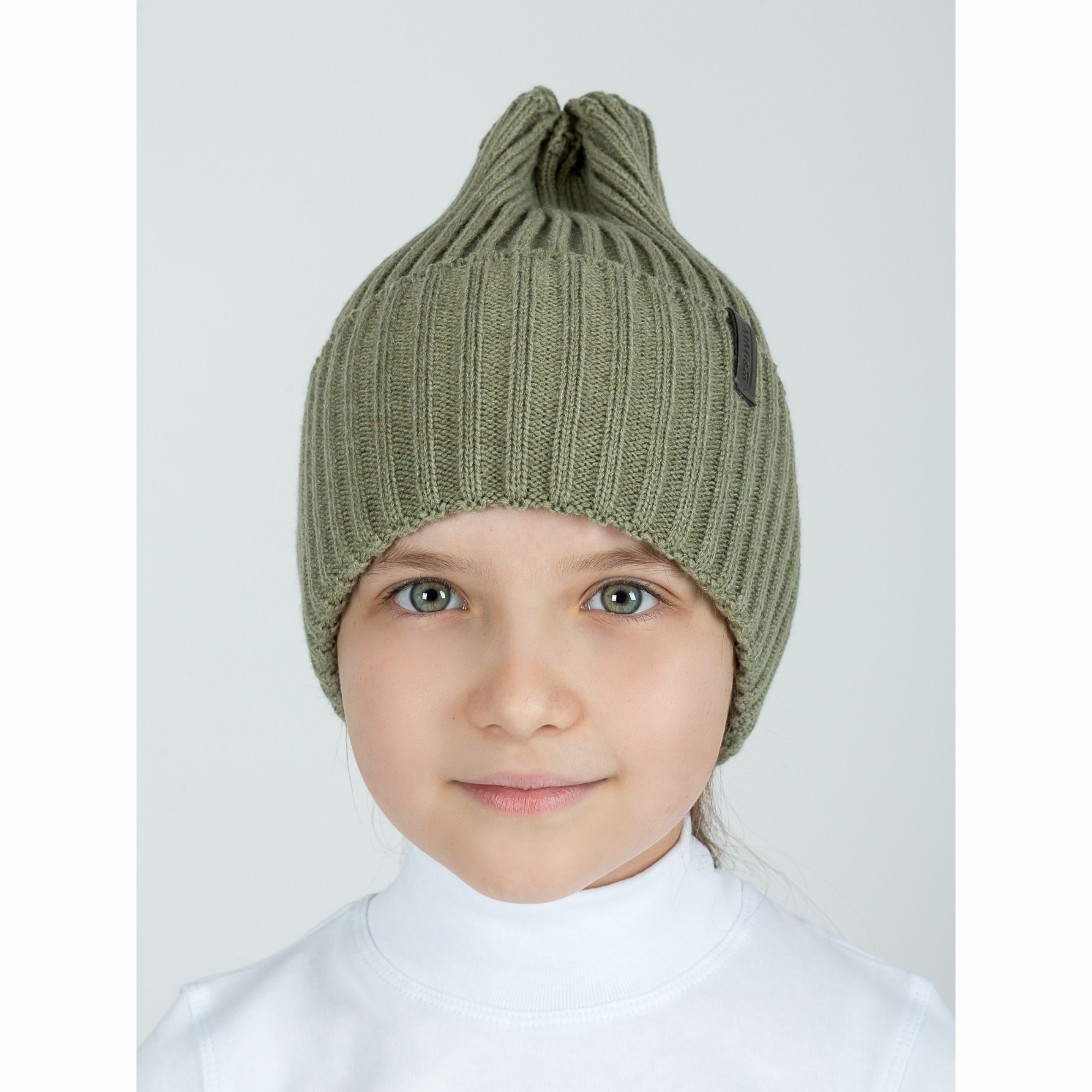 Шапка KiMMi co К-Ш-1608120 св.хаки - фото 4