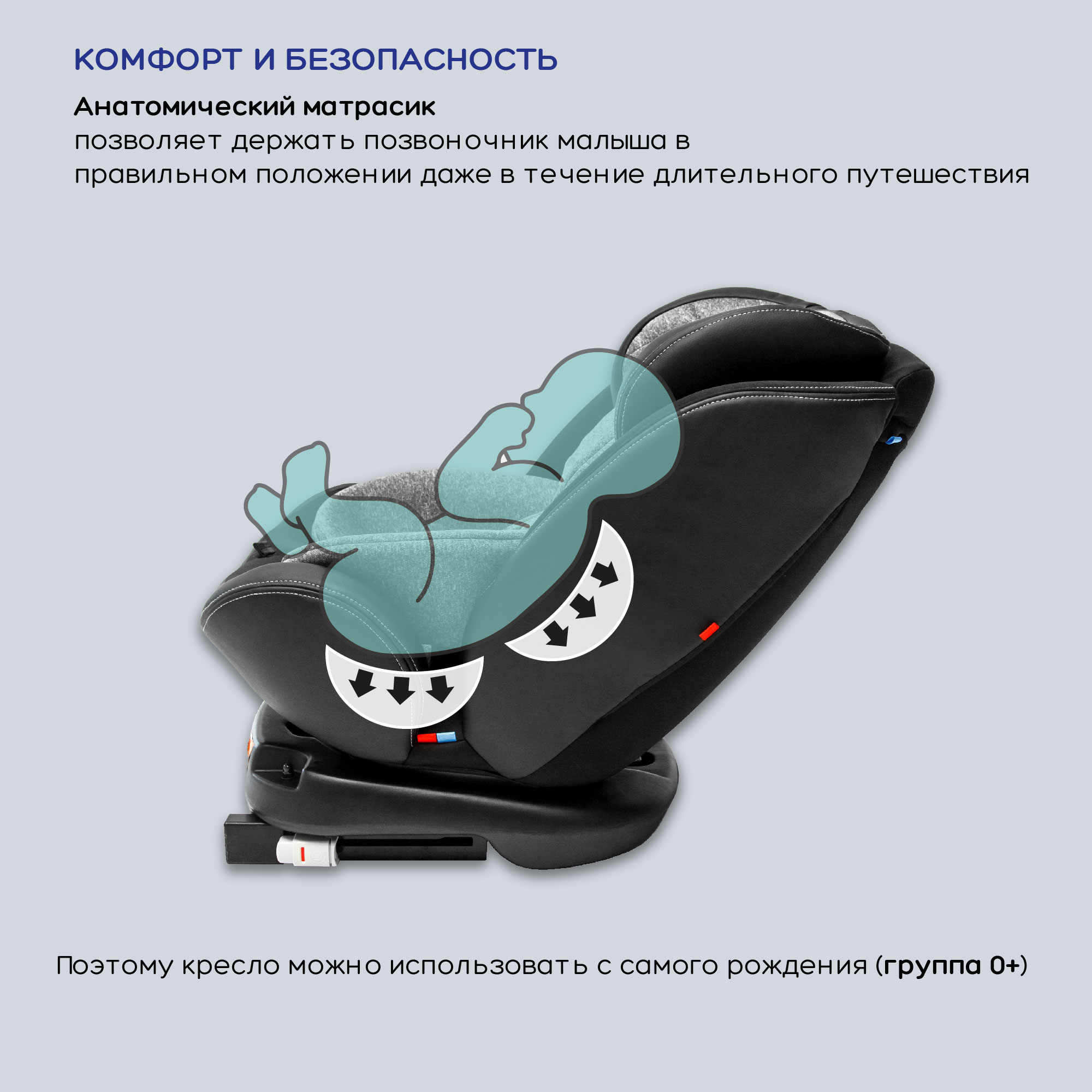 Автокресло Amarobaby ST-3 Isofix 0+/1/2/3 (0-36 кг) - фото 12