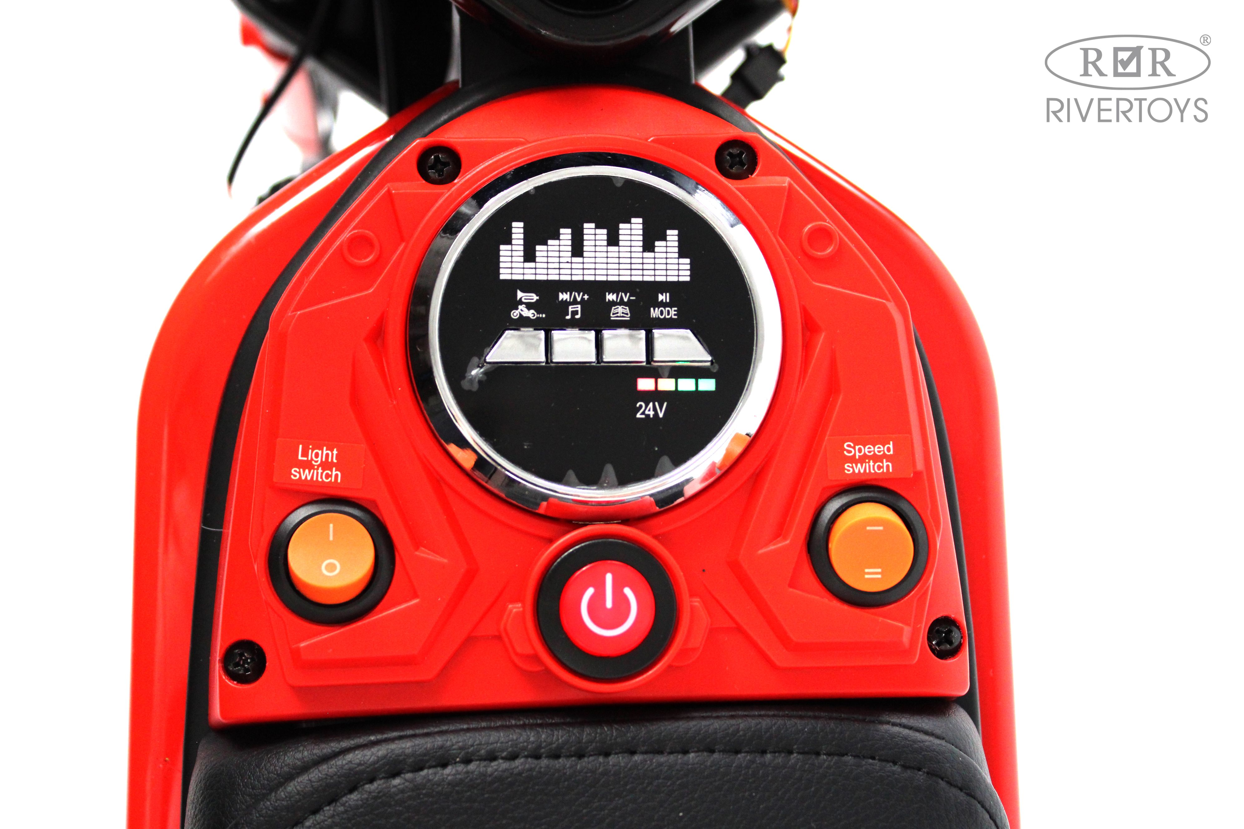Электромотоцикл RIVERTOYS A005AA-MOTO-RED - фото 9