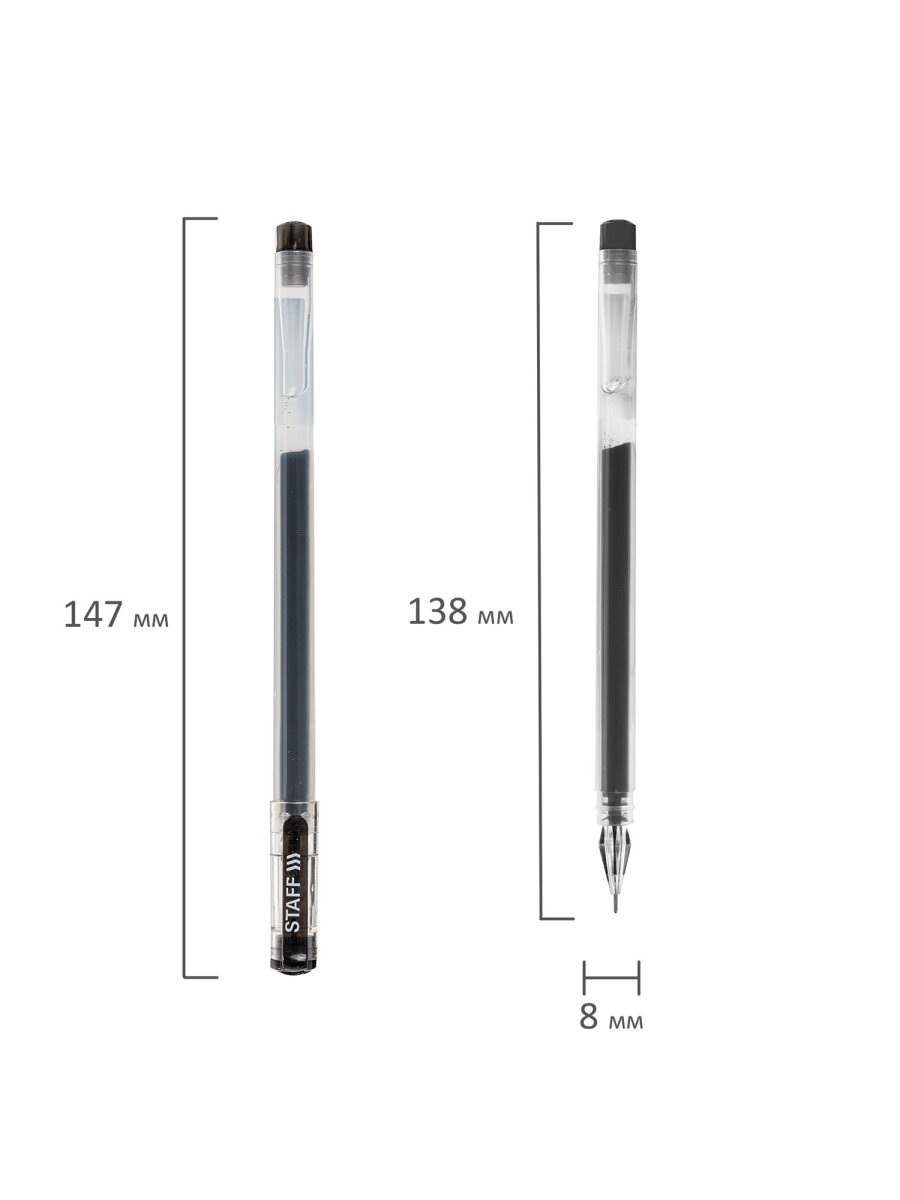 Ручка гелевая Staff 12 шт. - фото 13