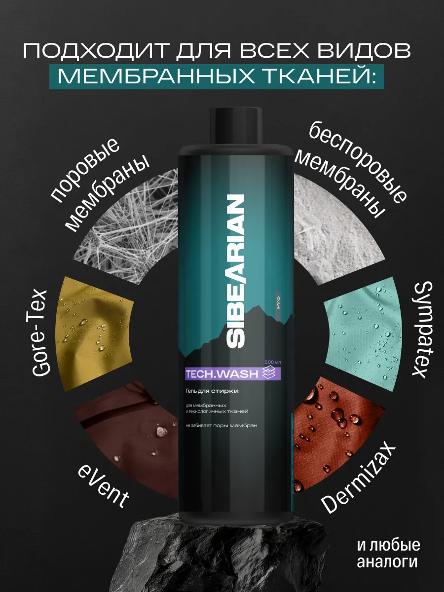 Гель для стирки SIBEARIAN мембранных тканей 0.5 л - фото 9