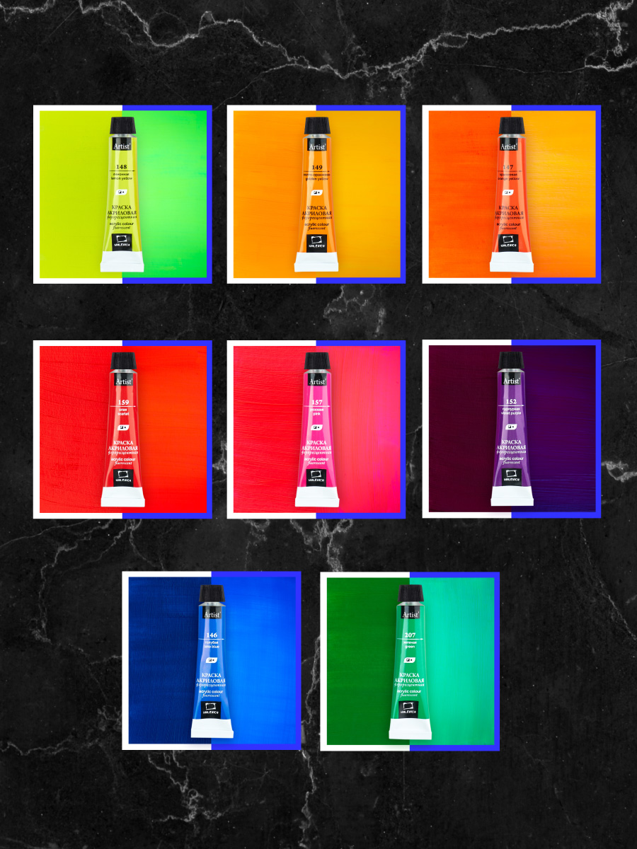 Краски акриловые Малевичъ 8 цв. - фото 2