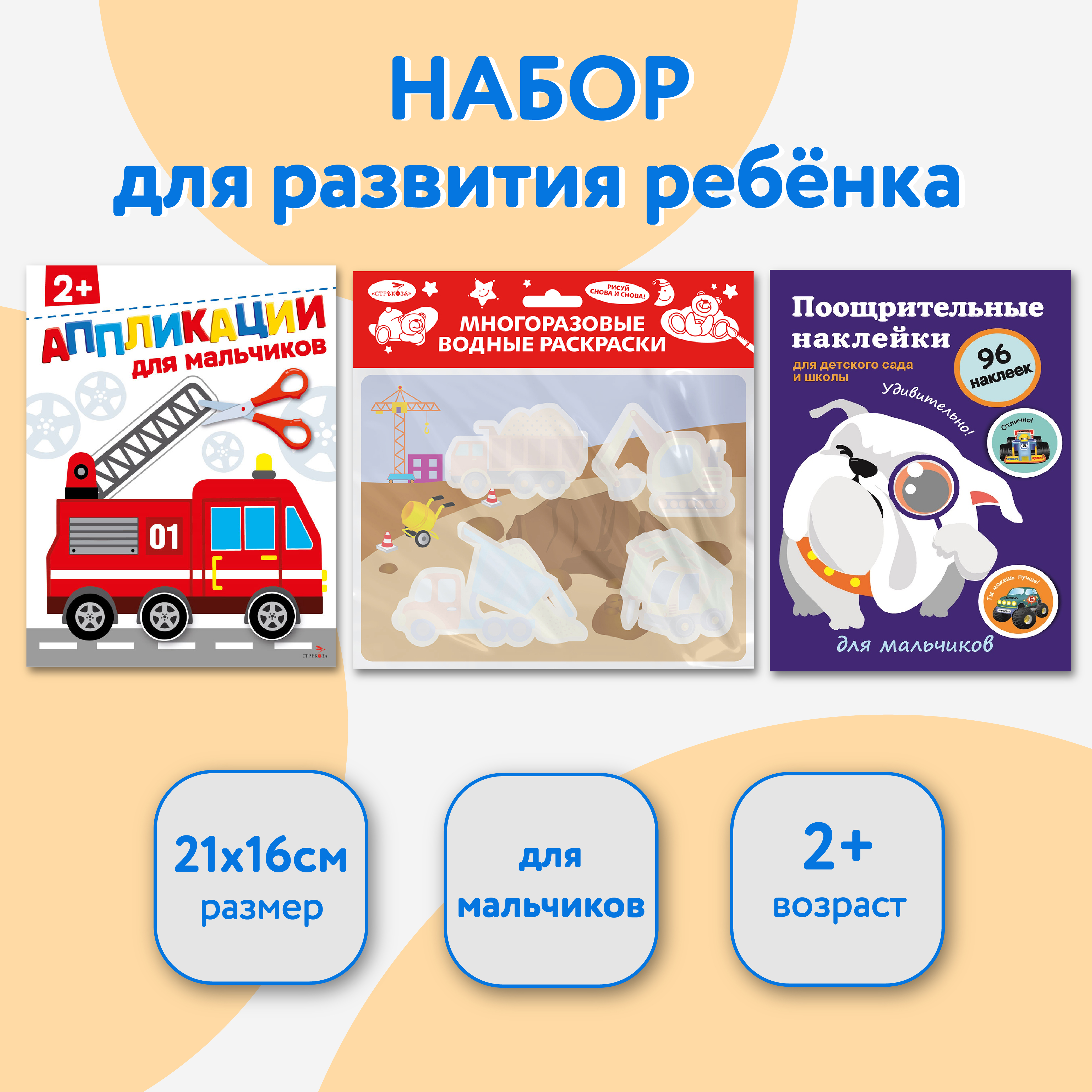 Набор книг для развития ребенка СТРЕКОЗА для Мальчиков 2+ - фото 1