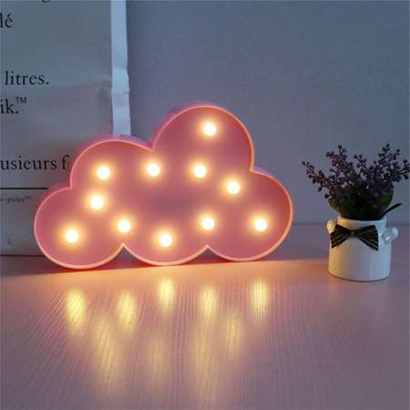 Ночник-светильник MINI-TOYS «Облачко» 11*LED лампочек розовый
