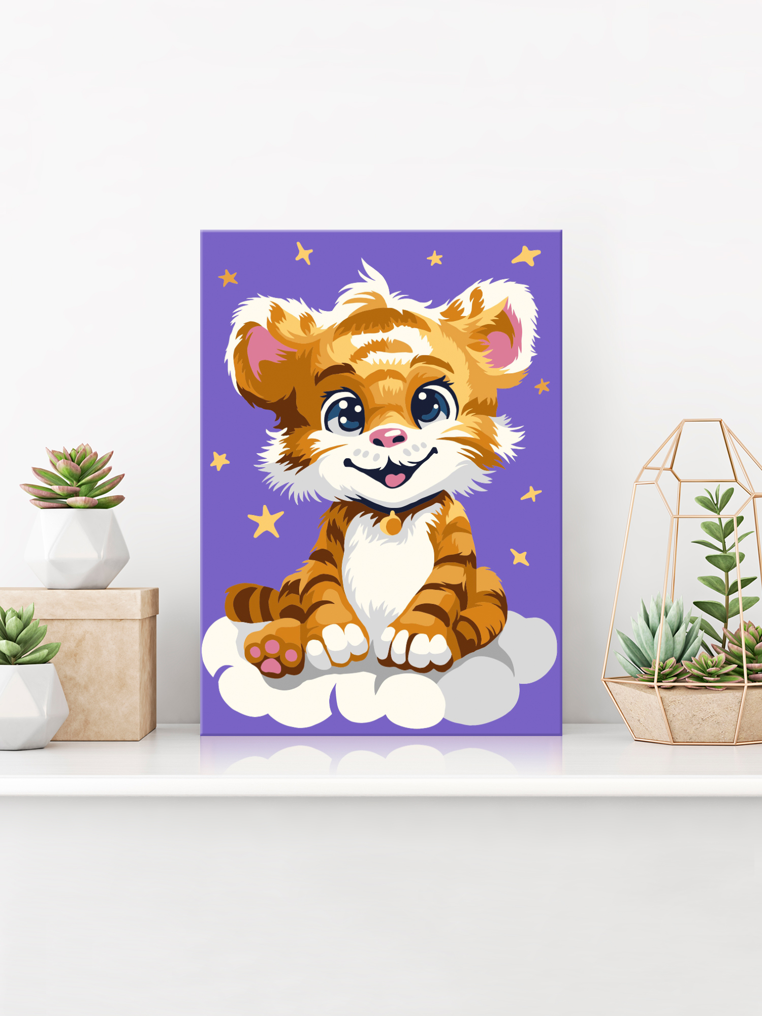 Картина по номерам Hobby Paint Тигрёнок на облаке в ассортименте - фото 3