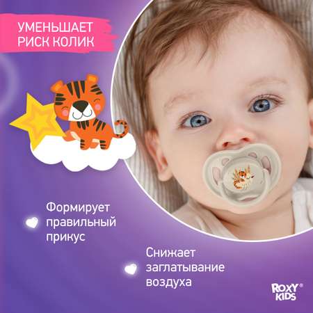 Пустышка ROXY-KIDS силикон от 0 мес. 2 шт.