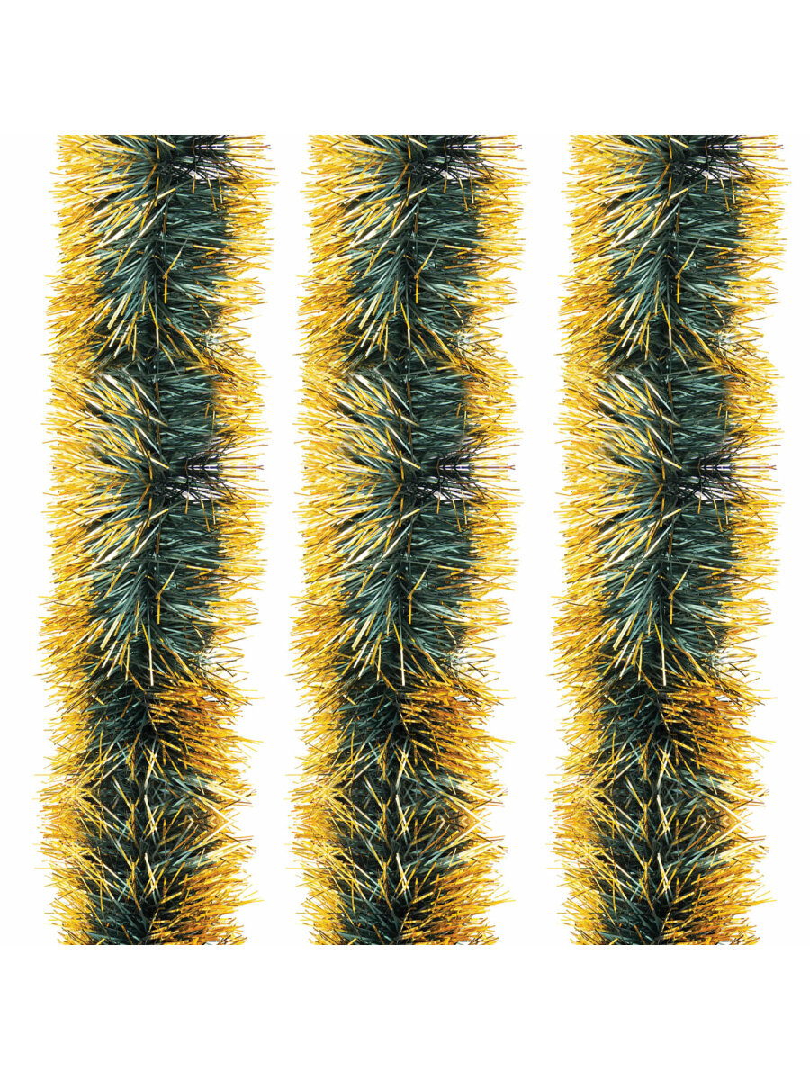 Мишура новогодняя Золотая сказка украшение декор для елки набор 3 шт 100мм х 2м - фото 5