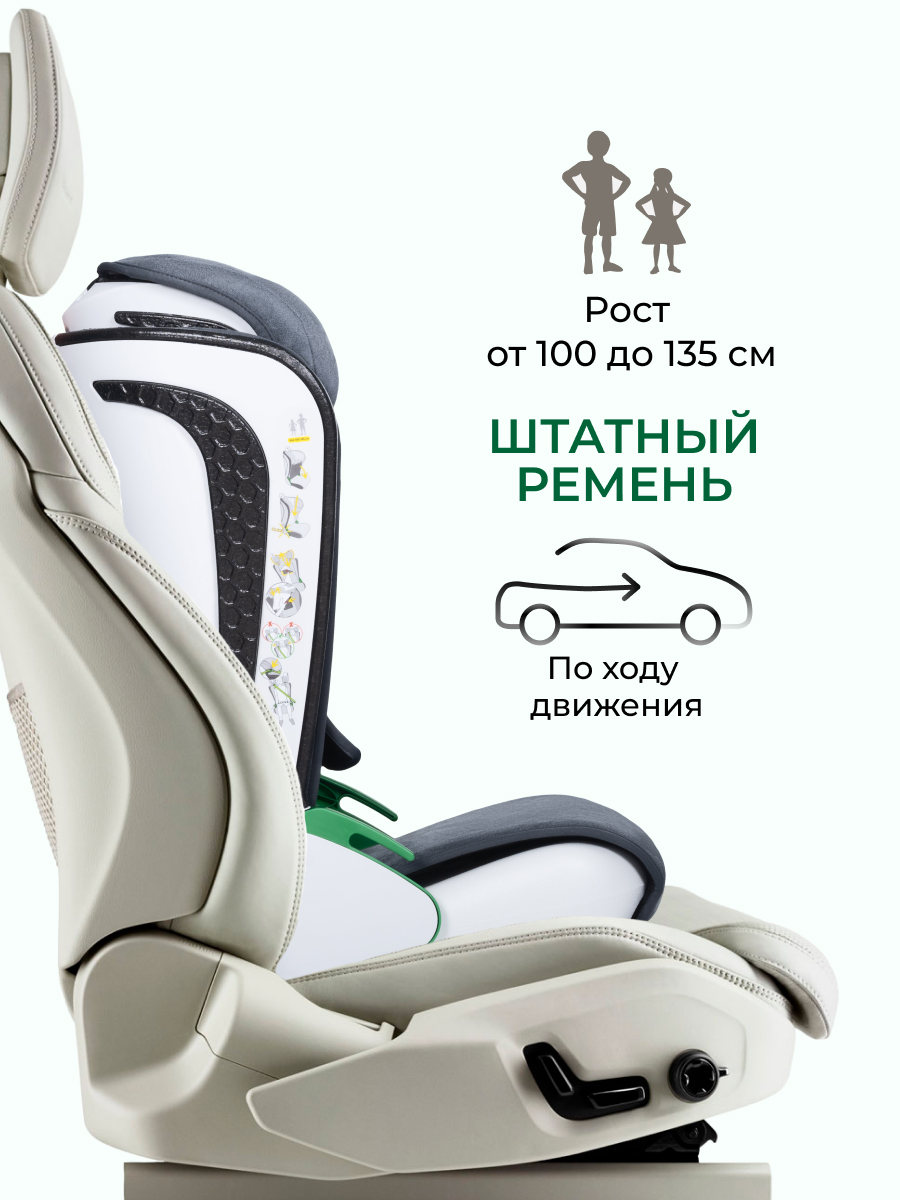 Автокресло Farfello YKO-968 2/3 (15-36 кг) серый - фото 3