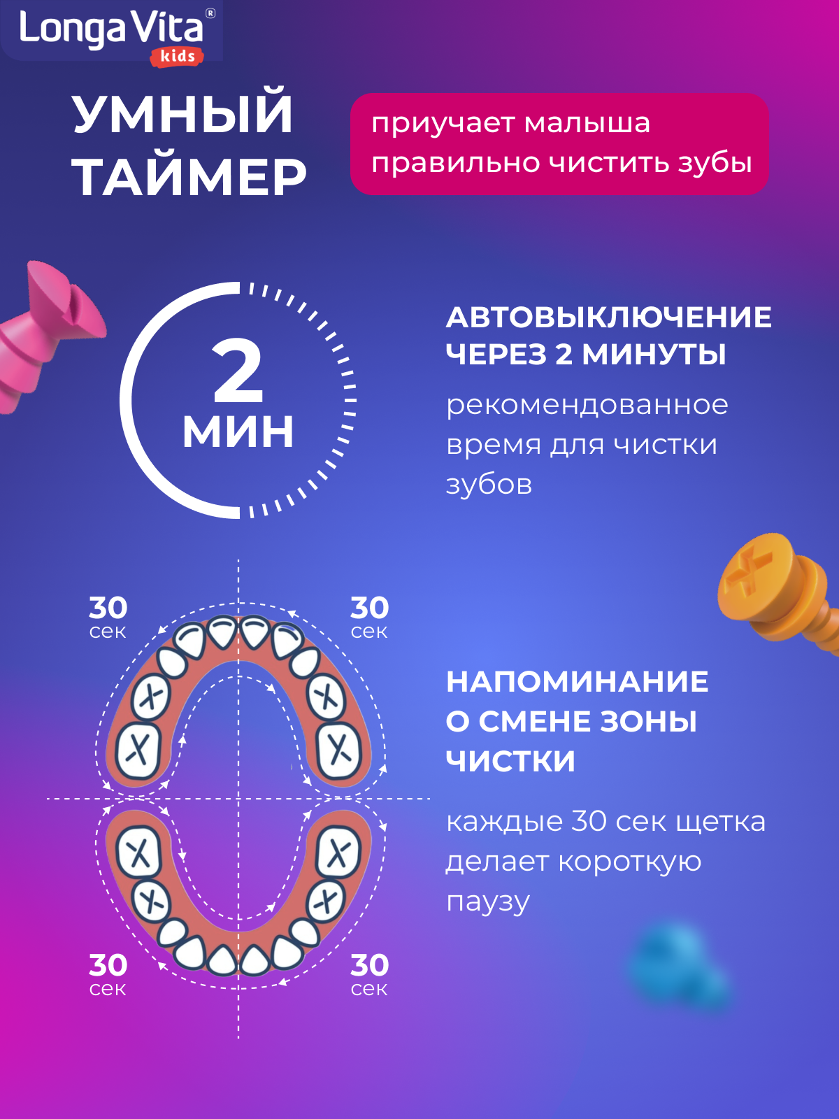 Зубная щетка электрическая LONGA VITA - фото 7