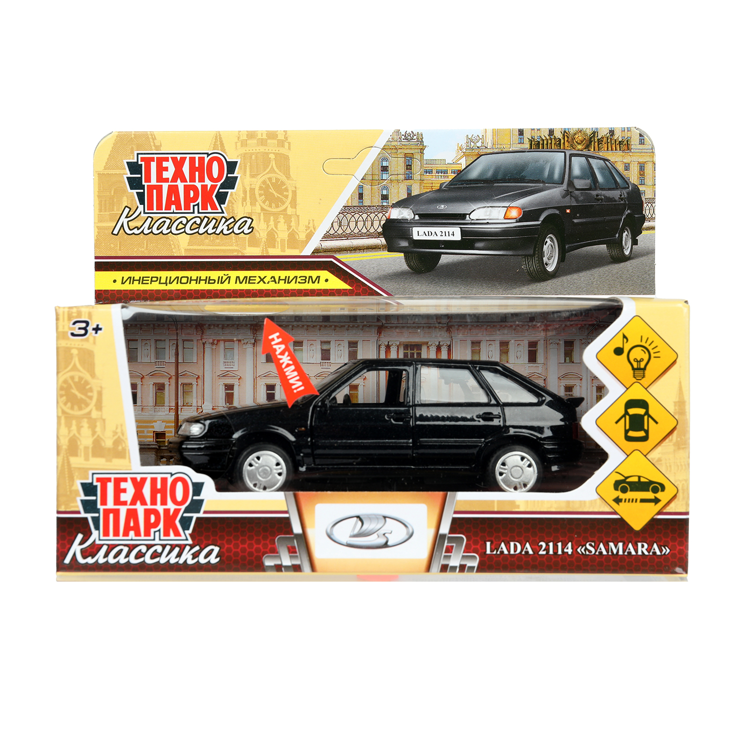 Автомобиль Технопарк LADA 2114 черный 392016 - фото 2