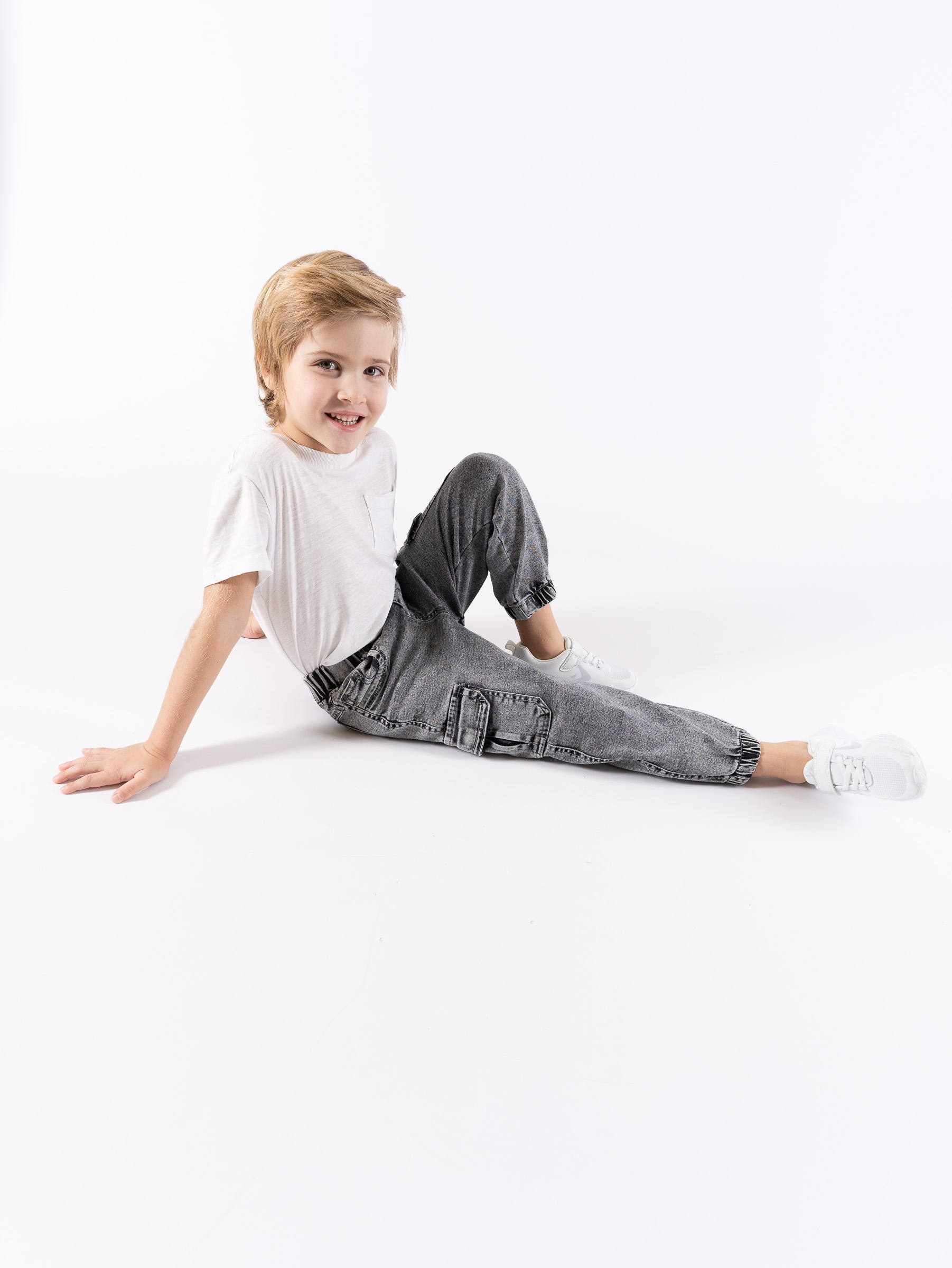 Джинсы TiGaDa джинсы/мальчик/карго/серые/с карманами - фото 9