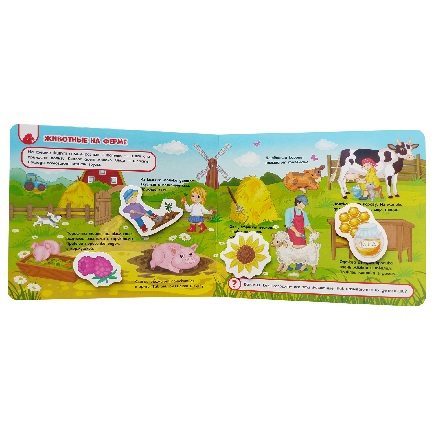 Книга Росмэн На ферме Книга с липучками - фото 2