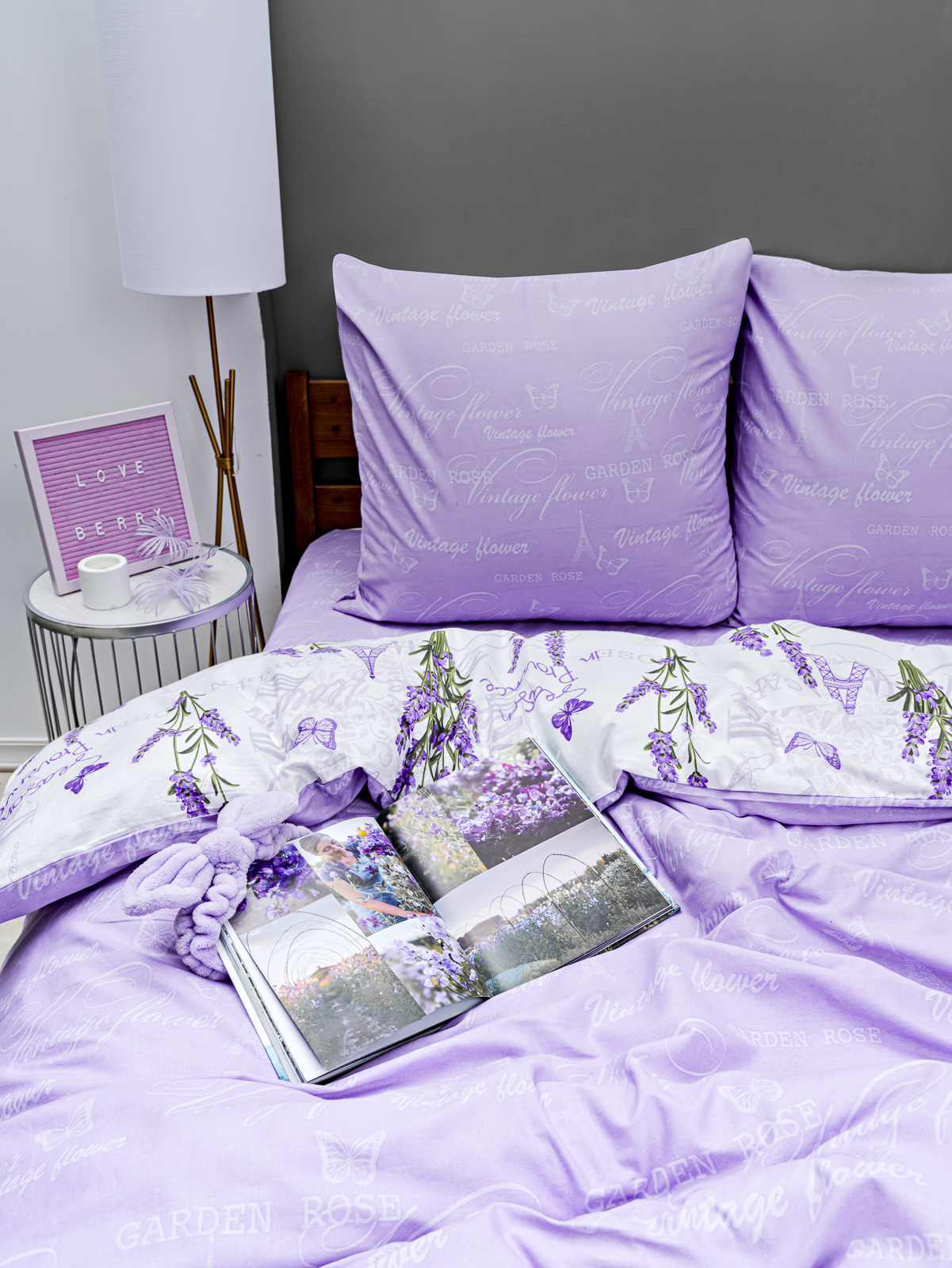 Комплект постельного белья LOVEBERRY Лаванда полутораспальный 4 предм. - фото 8