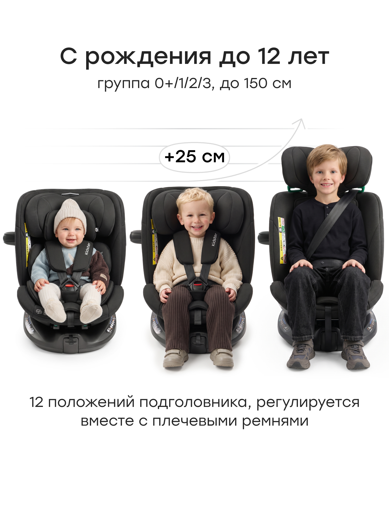 Автокресло Happy Baby KIDSTER Isofix 0+/1/2/3 (0-36 кг) черный - фото 6