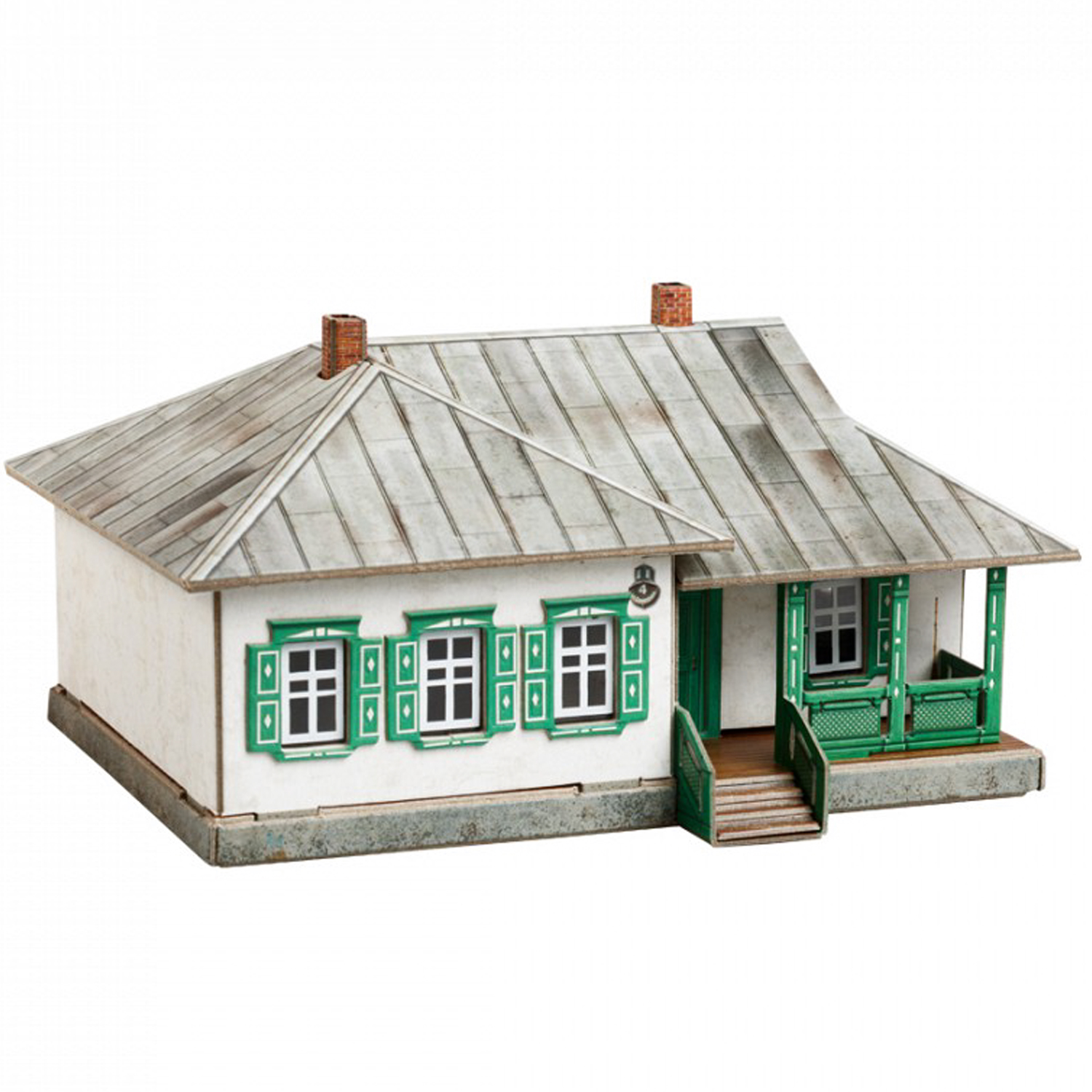 Игрушка из картона Умная бумага Железная дорога. Сельский дом 2 496 496 - фото 3