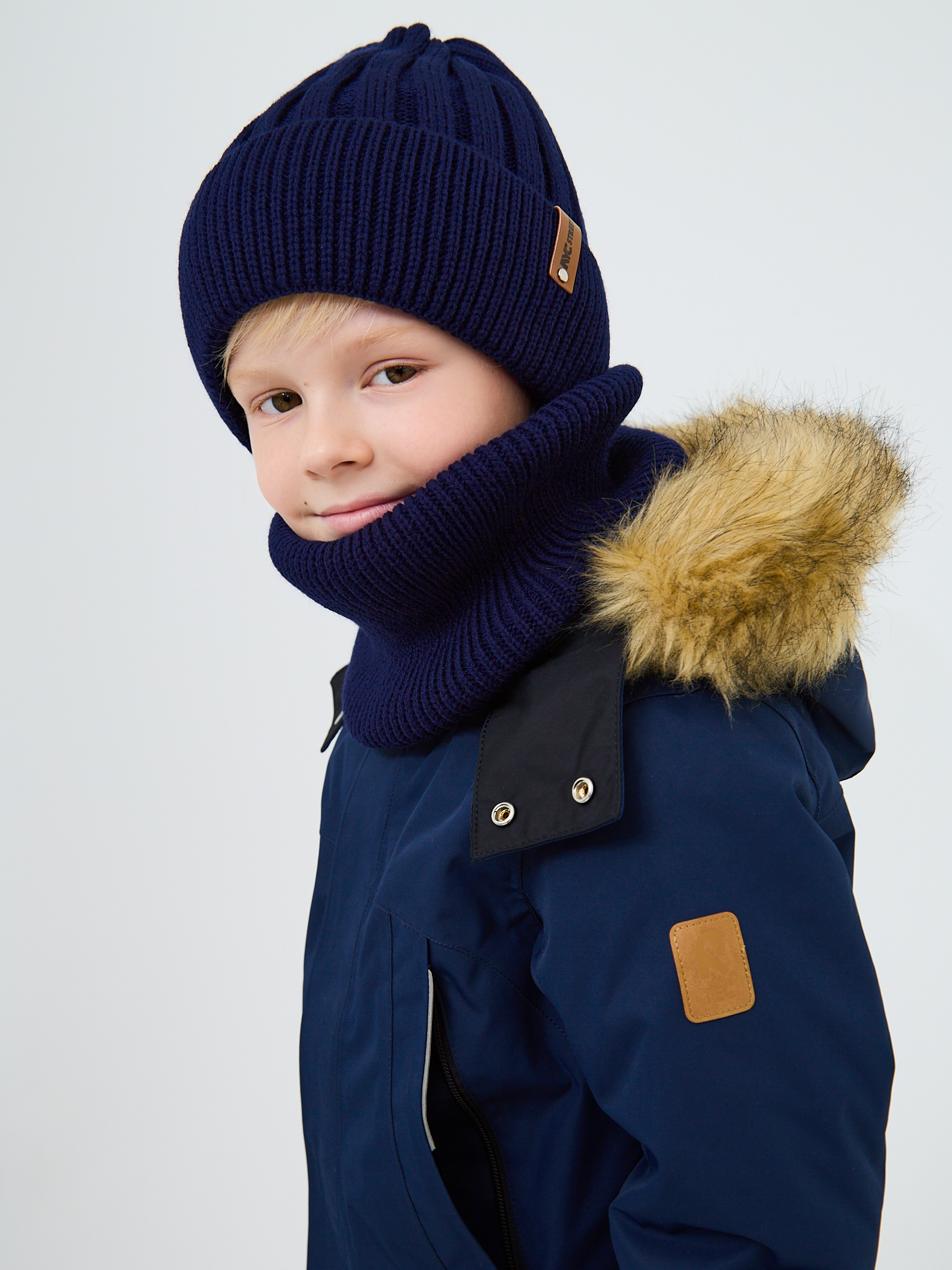 Шапка и снуд NYCkids NYC-H-54-WIDEstr-Dblue - фото 14