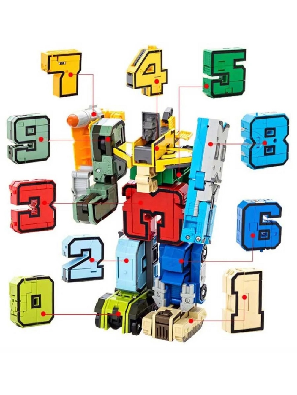 Игровой набор ТОТОША Цифры трансформеры 10 шт - фото 6