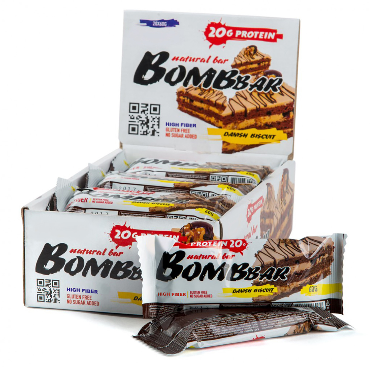 Батончик Bombbar протеиновый Датский бисквит 60г - фото 2