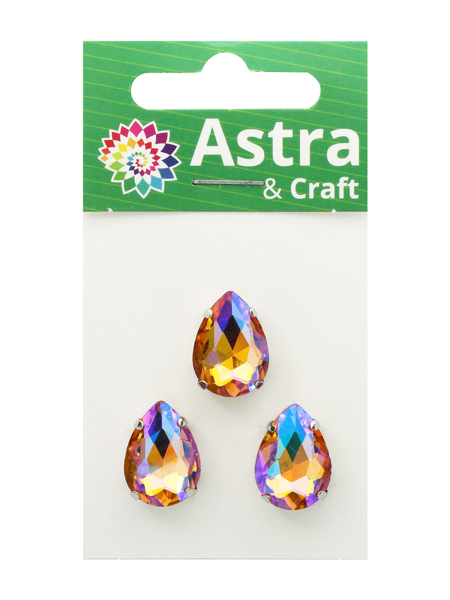 Набор для творчества Astra Craft бисер стразы 3шт желтый - фото 7