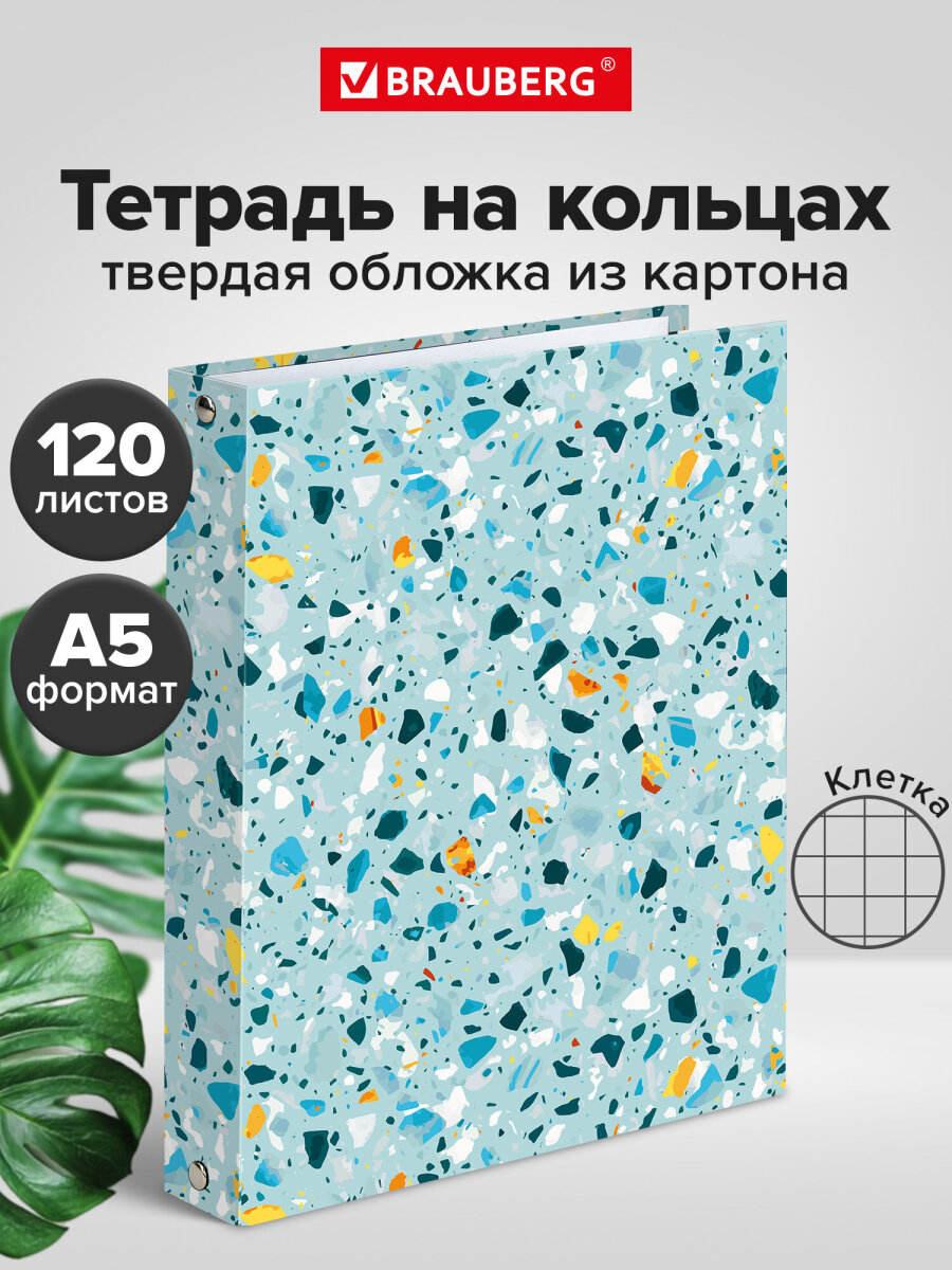 Тетрадь со сменным блоком Brauberg клетка 120 лист. - фото 1