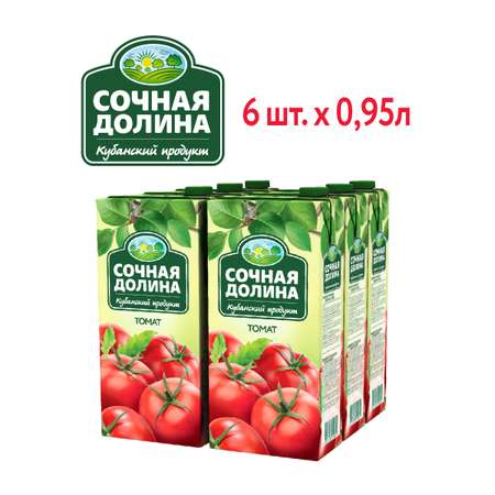 Сокосодержащий напиток 0.95 л х 6 шт Сочная Долина Томатный