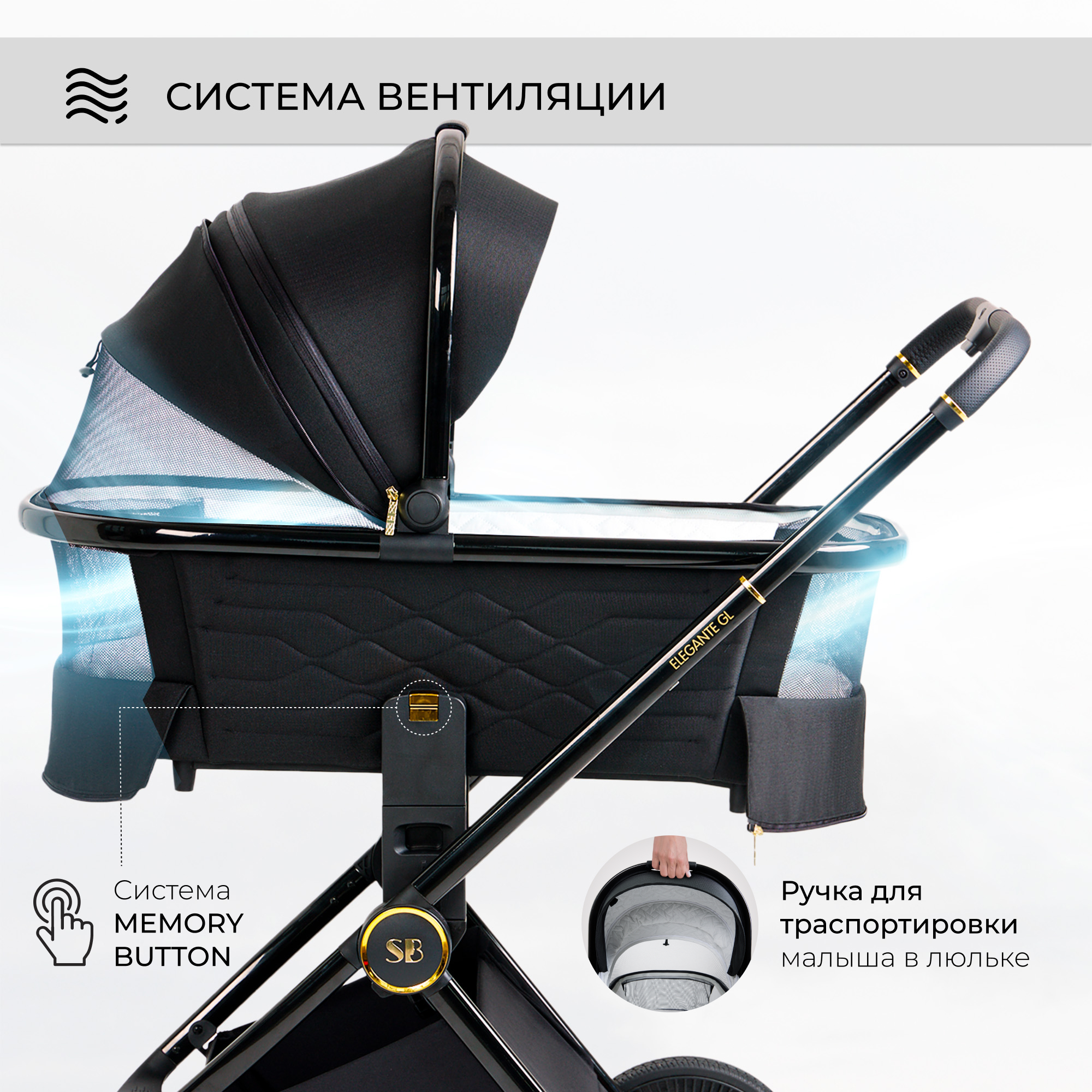 Коляска 3в1 Sweet Baby Elegante Black - фото 3