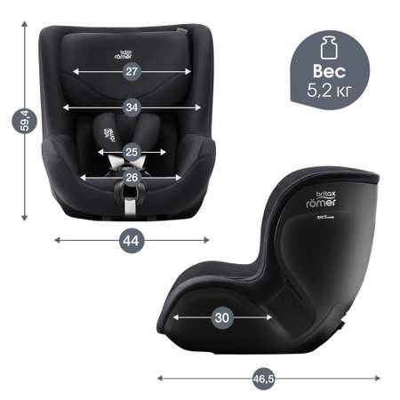 Автокресло Britax Roemer Dualfix 5Z Classic Deep Black Isofix 0+/1 (0-18 кг)