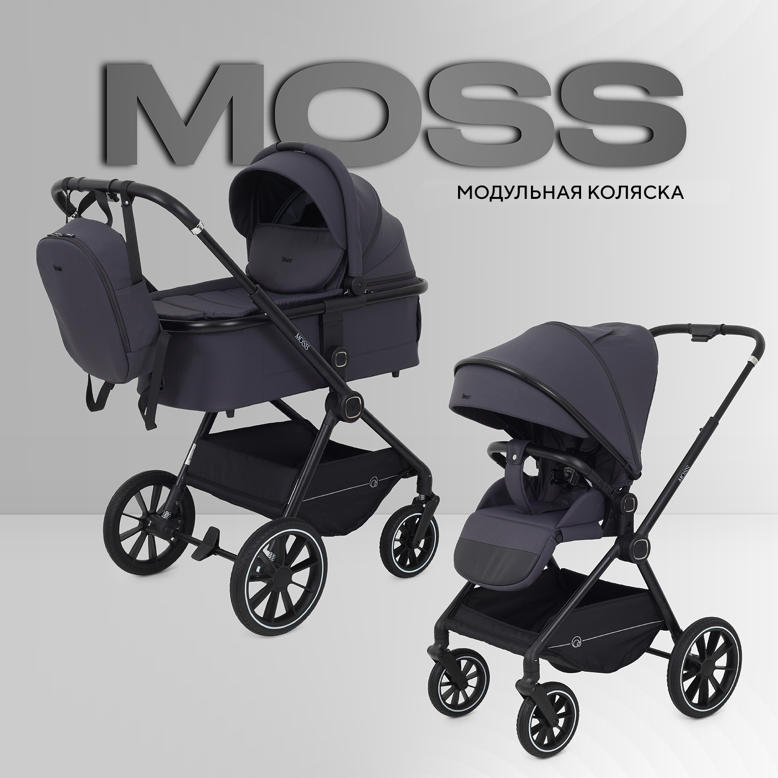 Коляска 2в1 Rant Moss черный - фото 1