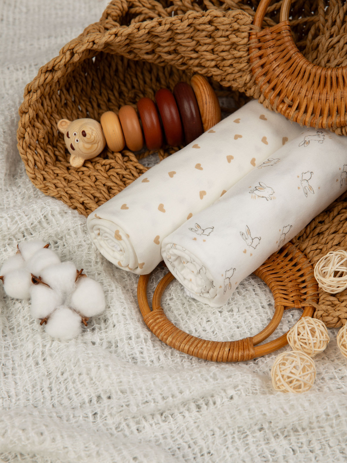 Пелёнка inlovery трикотаж 90х120 см 2 шт. - фото 1