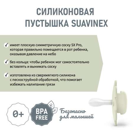 Пустышка Suavinex полипропилен ортодонтическая от 0 мес. 2 шт.