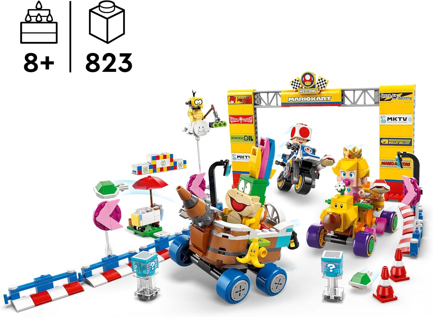 Конструктор LEGO Super Mario Малышка Пич и Гран-При 823 дет. - фото 2