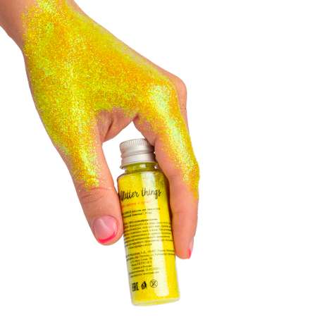 Блестки Glitter Things для макияжа маникюра рисования и декора Неоновый Лимонад