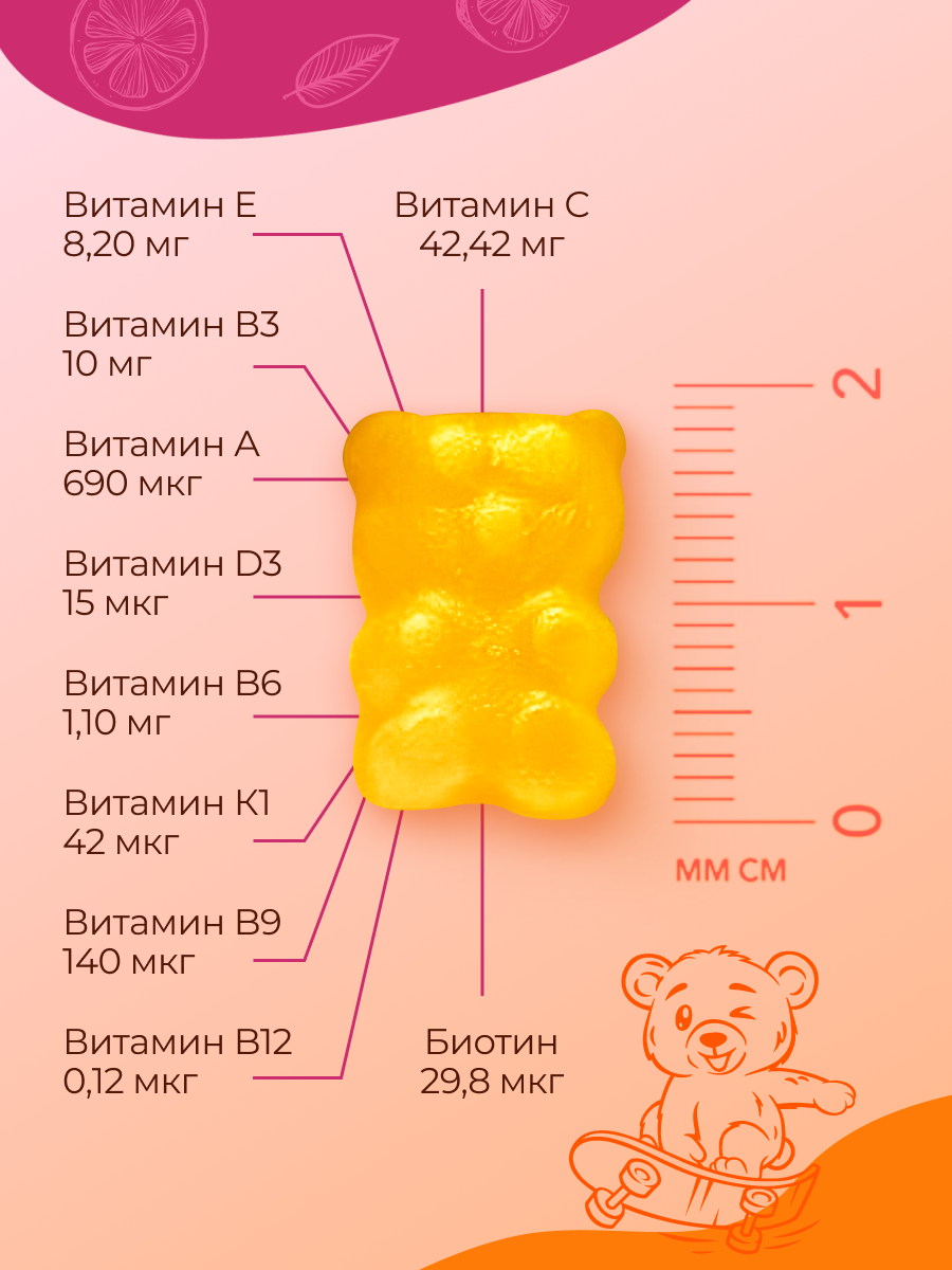 Набор MedCraft Витамины для детей Витамишки Цитрат магния и Мультивитамины - фото 11