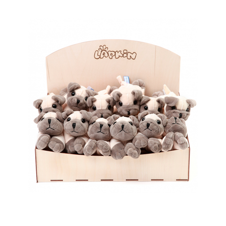 Игрушка мягкая Lapkin собачка Мопс 12 см
